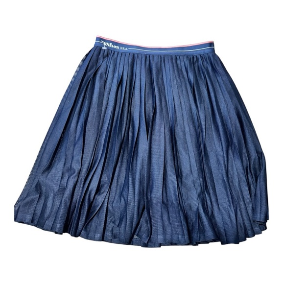 Wilson Navy Blue Mesh Pleated Athletic Tennis Skort Size L - Picture 2 of 7